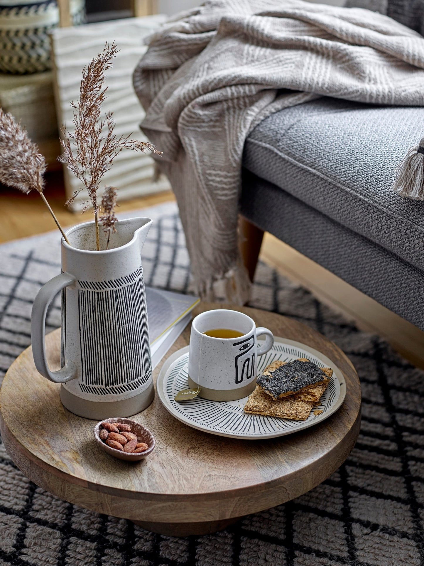 Decke recycelte Baumwolle beige - kleinstadtleben concept store