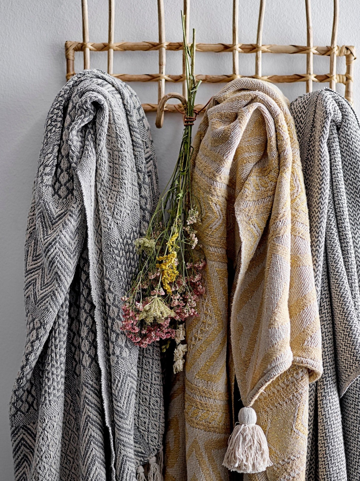 Decke recycelte Baumwolle beige grey - kleinstadtleben concept store