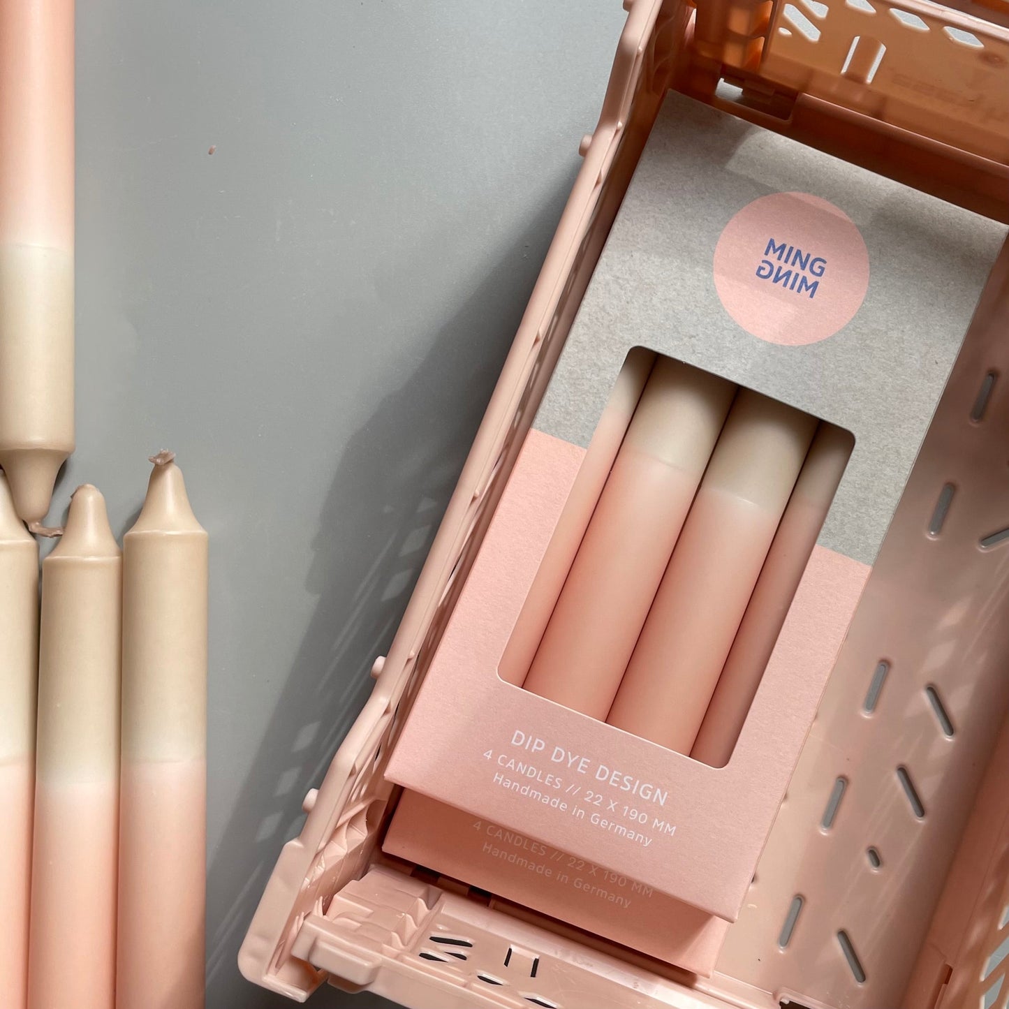 Dip Dye Kerze Taupe x Blush 4er Set - kleinstadtleben concept store