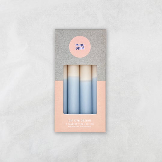 Dip Dye Kerze Taupe x Dusty Blue 4er Set - kleinstadtleben concept store