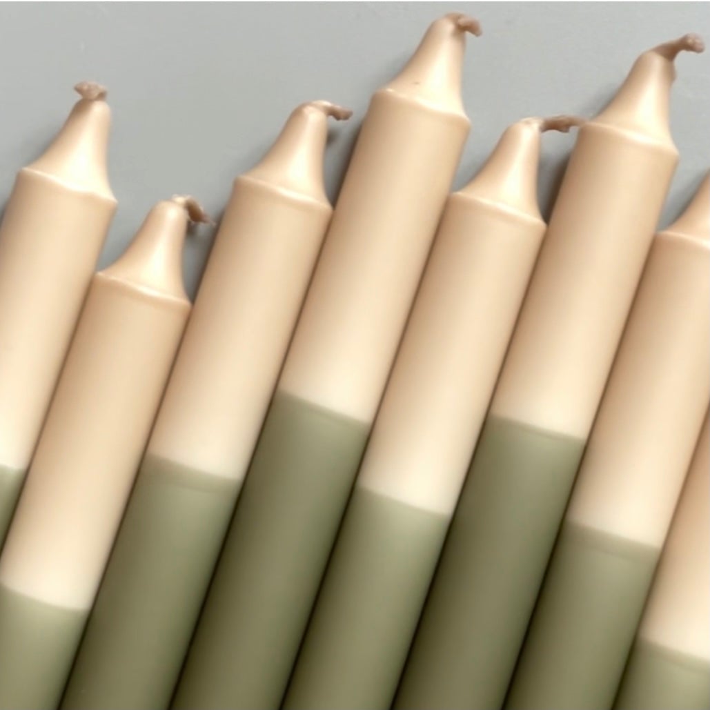 Dip Dye Kerze Taupe x Martini Olive 4er Set - kleinstadtleben concept store