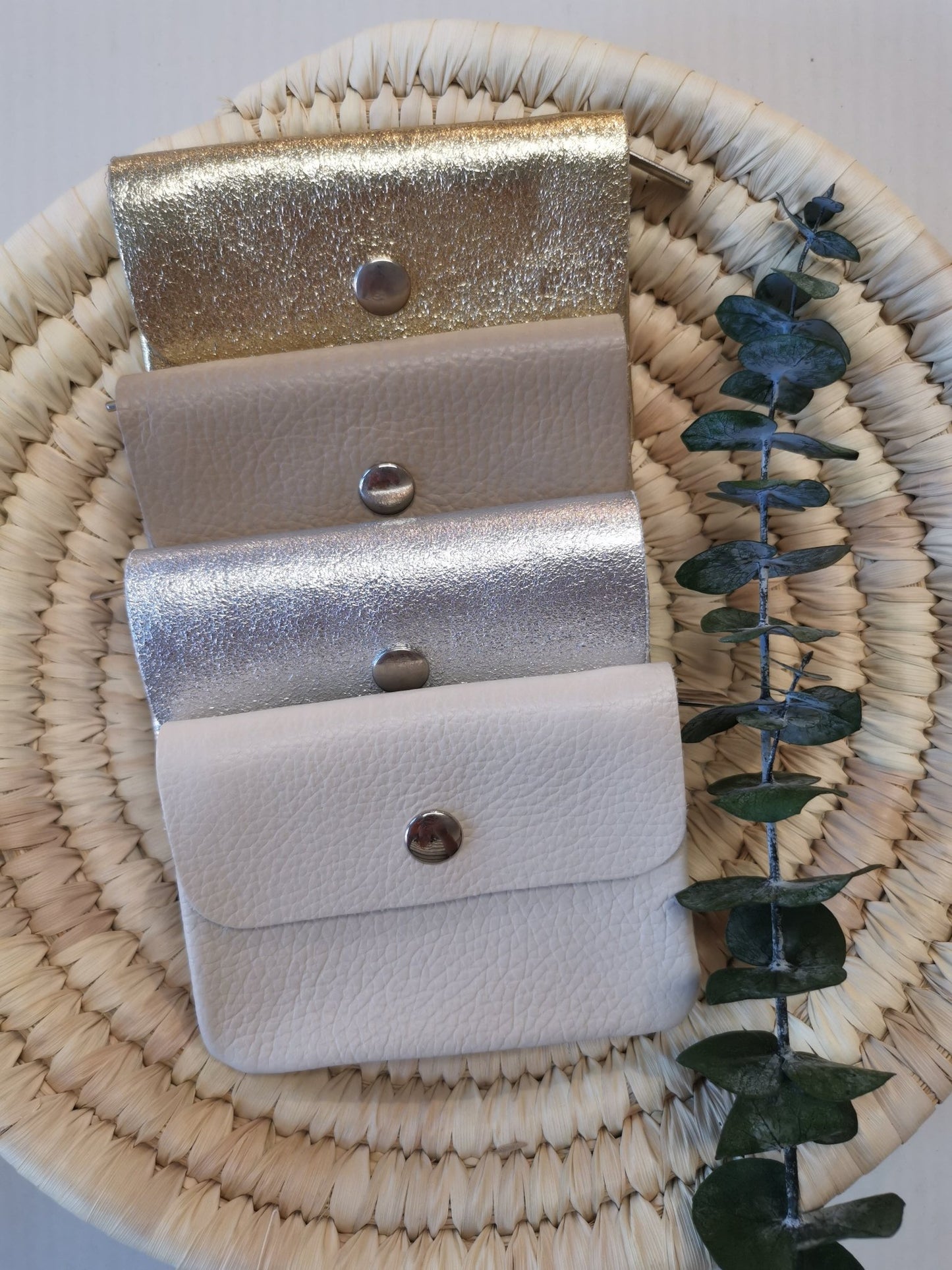 Geldbörse Portemonnaie 100 % Leder gold metallic - kleinstadtleben concept store