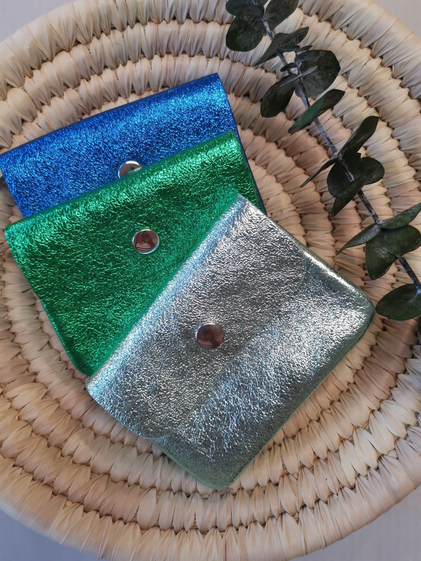 Geldbörse Portemonnaie 100 % Leder mint metallic - kleinstadtleben concept store