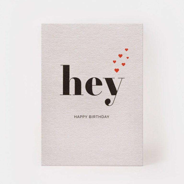 HEY HAPPY BIRTHDAY Postkarte - kleinstadtleben concept store
