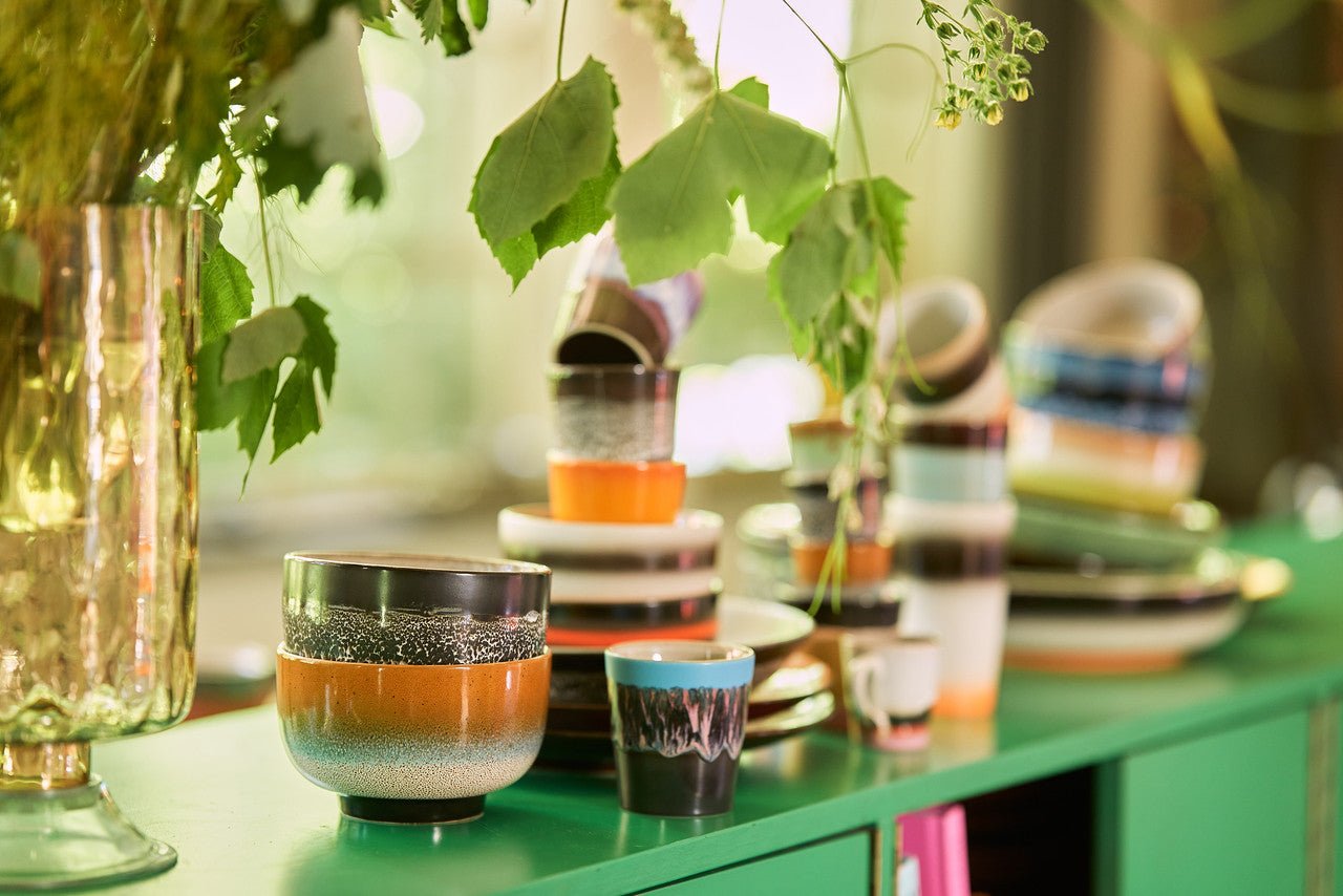 HKliving 70´s ceramic Keramik Schalen 4er Set Groovy - kleinstadtleben concept store