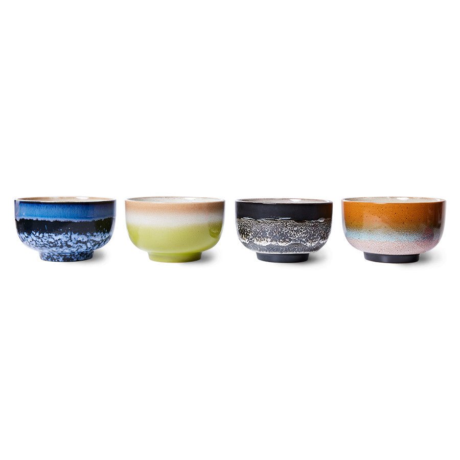 HKliving 70´s ceramic Keramik Schalen 4er Set Groovy - kleinstadtleben concept store