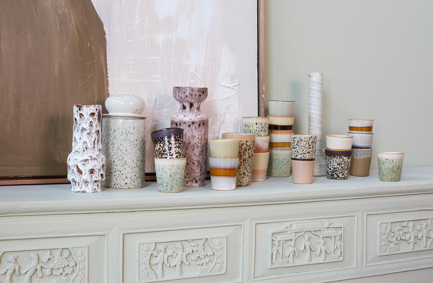 HKliving 70`s ceramics coffee mug bark - kleinstadtleben concept store
