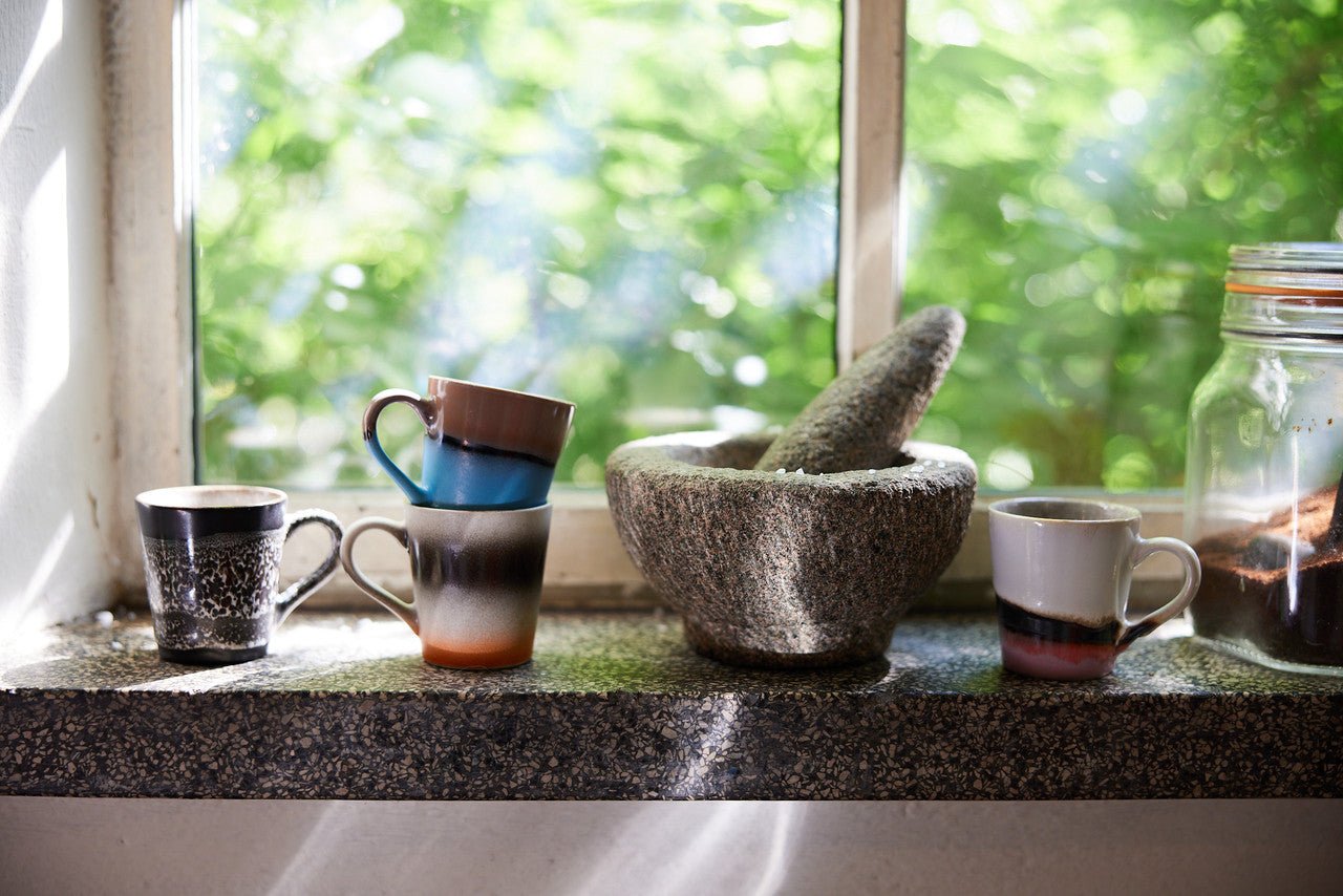 HKliving 70`s ceramics espresso mug 4er Set Funky, Rebel Rebel - kleinstadtleben concept store