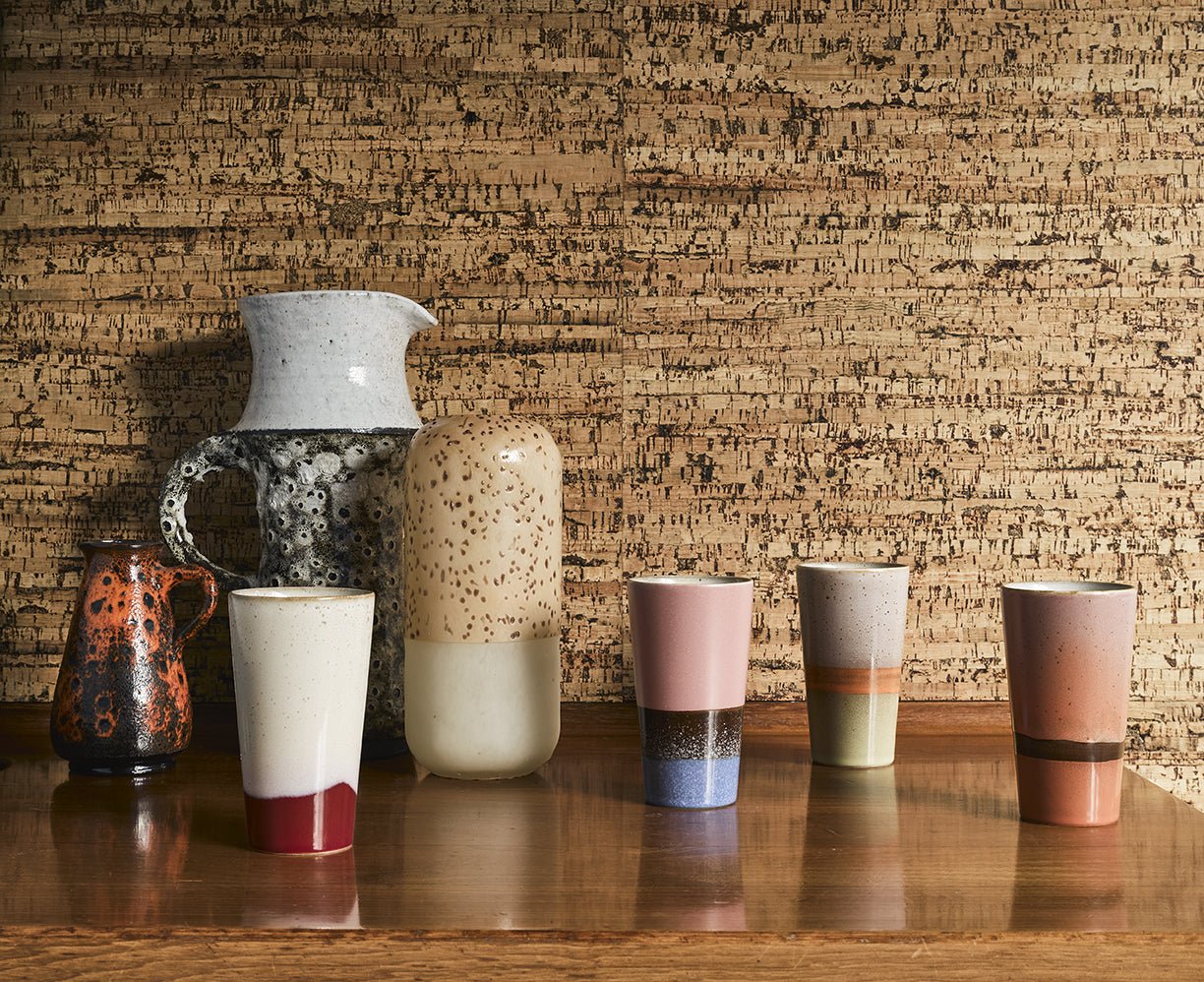 HKliving 70`s ceramics latte mug 4er Set Aquarius - kleinstadtleben concept store