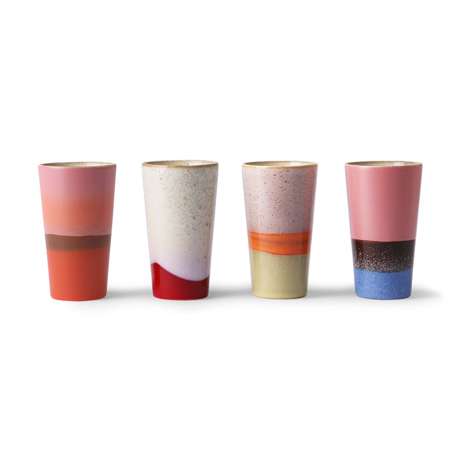 HKliving 70`s ceramics latte mug 4er Set Aquarius - kleinstadtleben concept store
