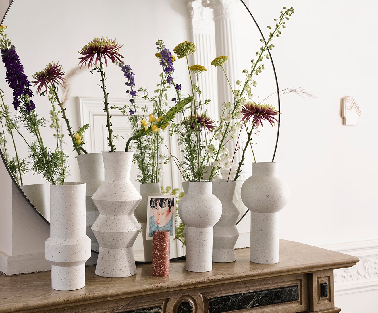 HKliving SPECKLED CLAY VASE STRAIGHT L - kleinstadtleben concept store