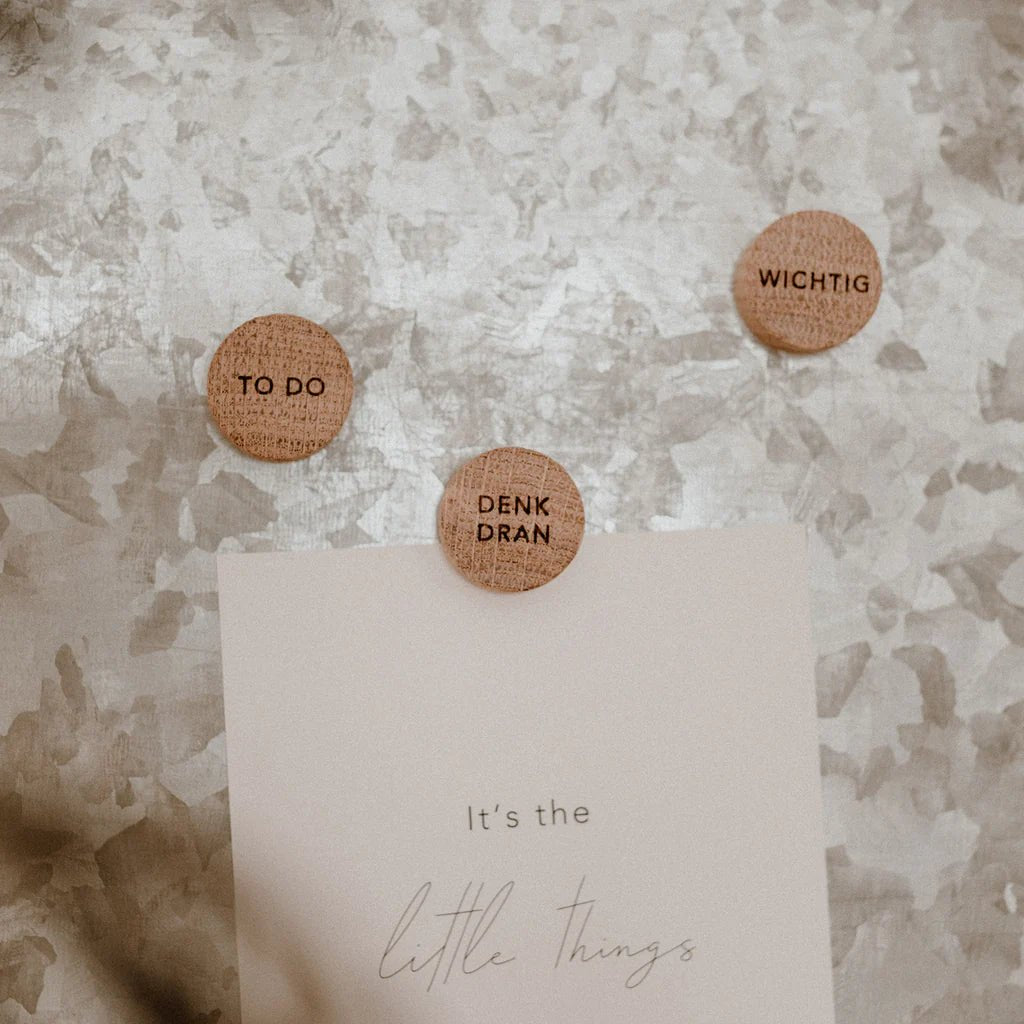 Holzmagnet 3er Set Denk dran - kleinstadtleben concept store