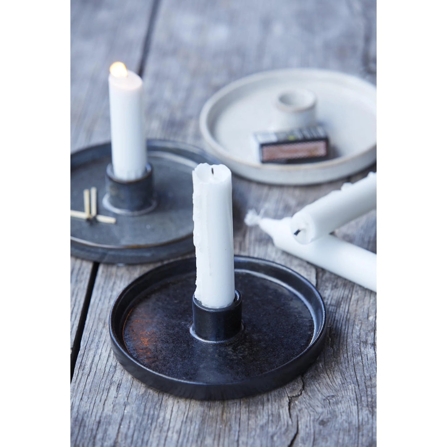 Kerzenhalter Isabell blaugrau - kleinstadtleben concept store