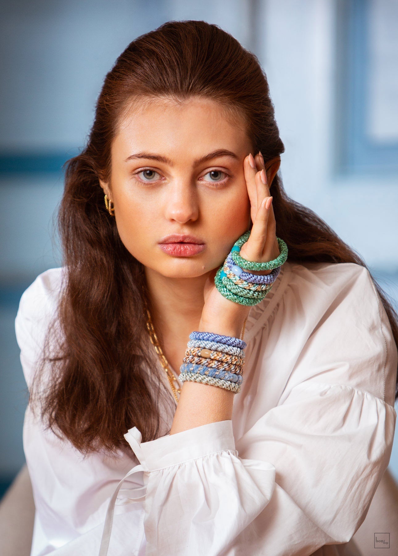 Kknekki | Bon Dep Haargummi - Sea Blue white - kleinstadtleben concept store