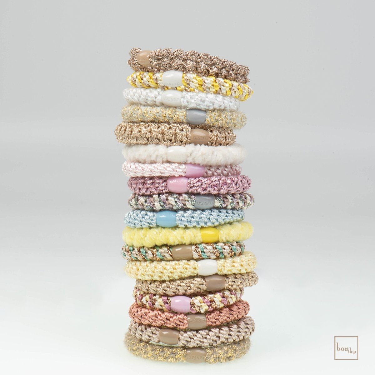Kknekki | Bon Dep Haargummi - Yellow-Pink stripe - kleinstadtleben concept store