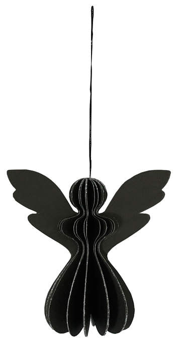 Papierengel schwarz mit Glitzer Silber - kleinstadtleben concept store