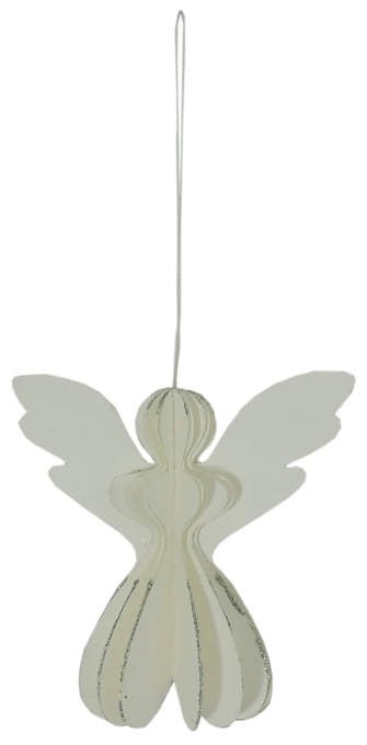 Papierengel weiß mit Glitzer Silber - kleinstadtleben concept store