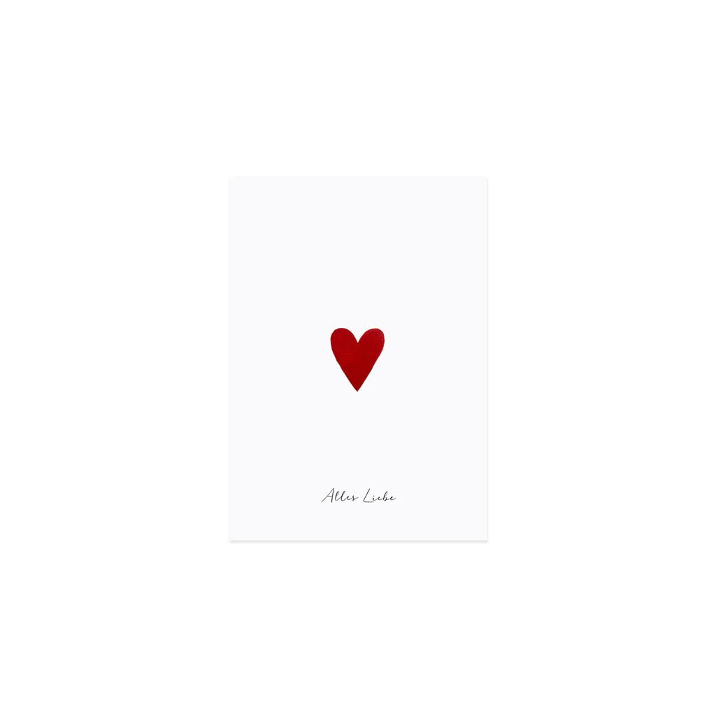 Postkarte Herz rot - kleinstadtleben concept store