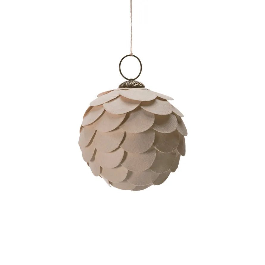 up-cycling Papierkugel Zapfen beige - kleinstadtleben concept store
