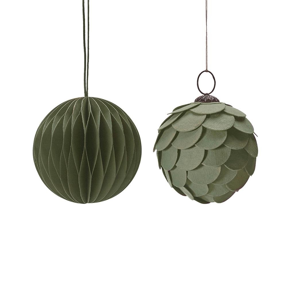 up-cycling Papierkugel Zapfen grün - kleinstadtleben concept store