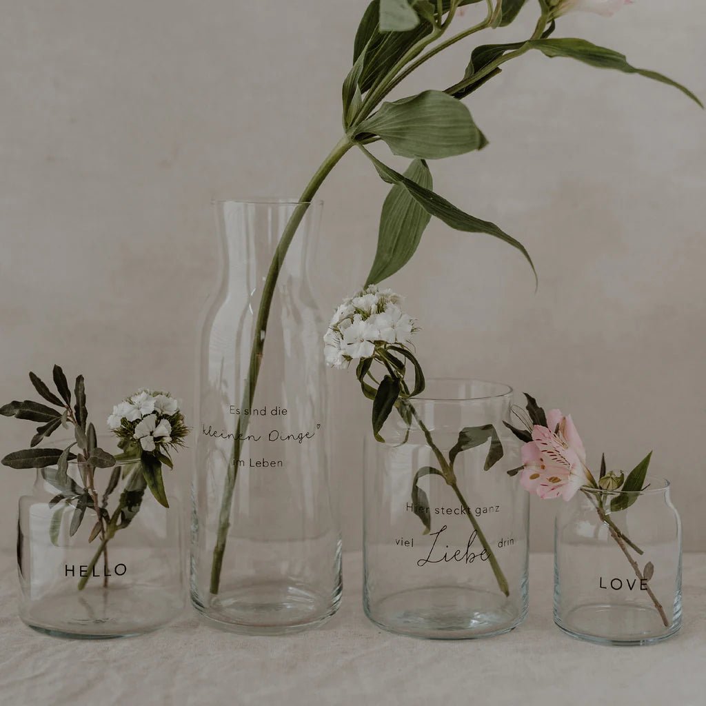 Vase aus Glas groß Liebe - kleinstadtleben concept store