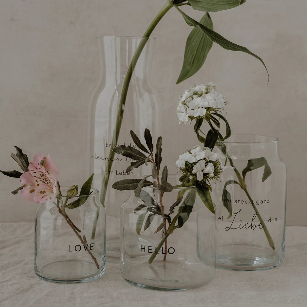 Vase aus Glas groß Liebe - kleinstadtleben concept store