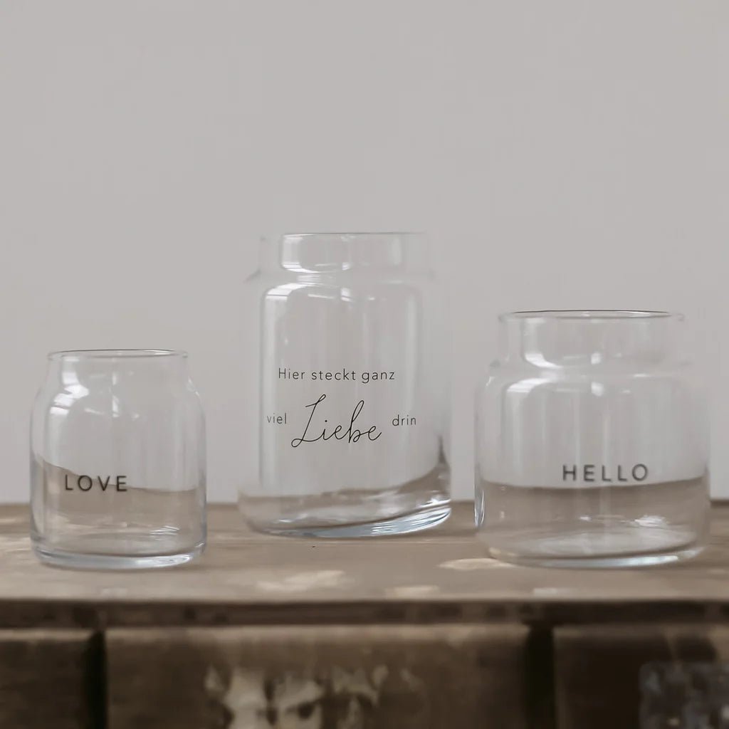 Vase aus Glas groß Liebe - kleinstadtleben concept store