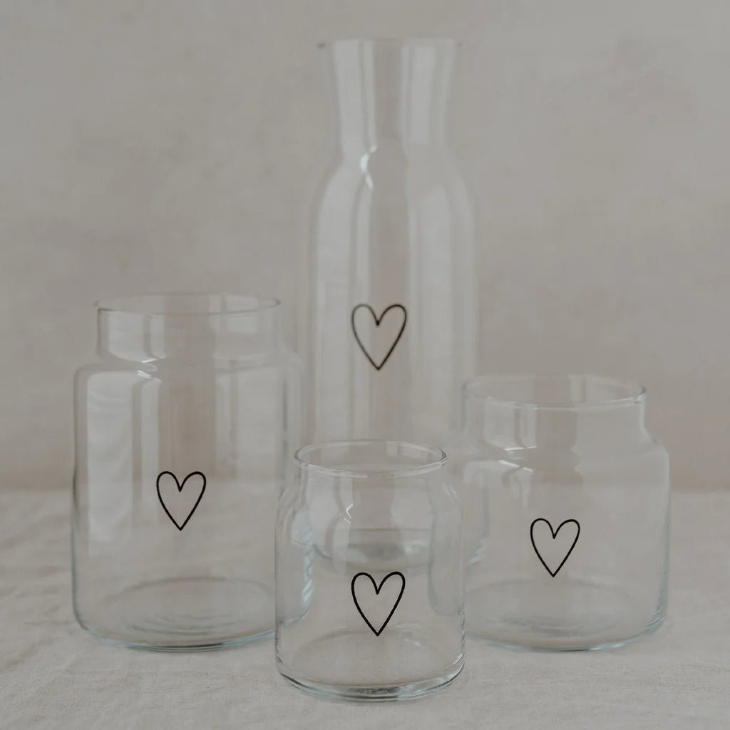 Vase aus Glas mittel Herz - kleinstadtleben concept store
