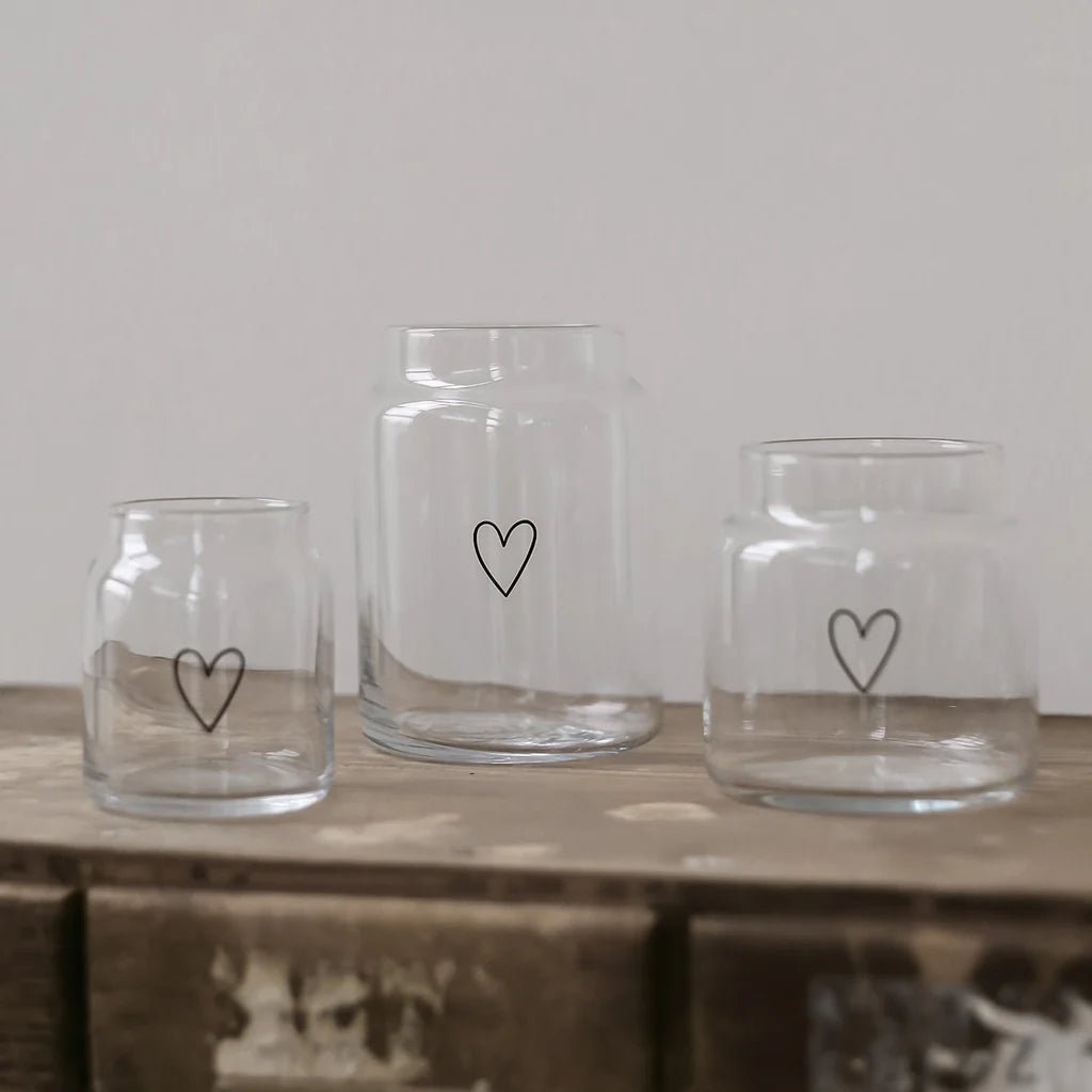 Vase aus Glas mittel Herz - kleinstadtleben concept store