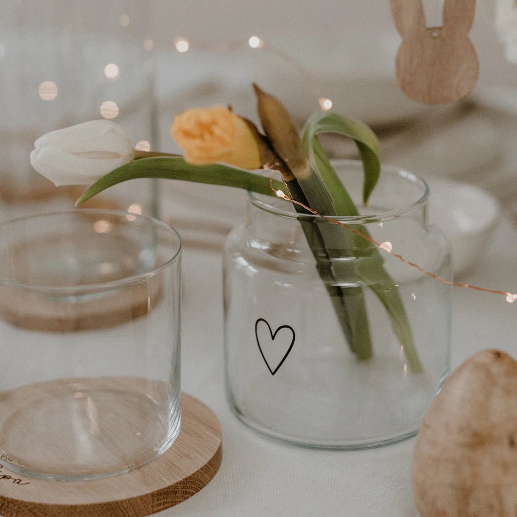 Vase aus Glas mittel Herz - kleinstadtleben concept store