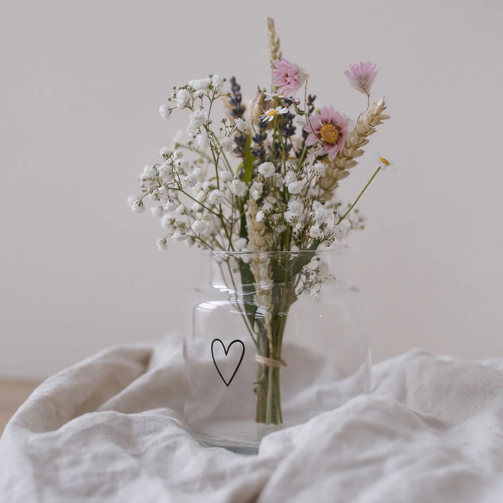 Vase aus Glas mittel Herz - kleinstadtleben concept store