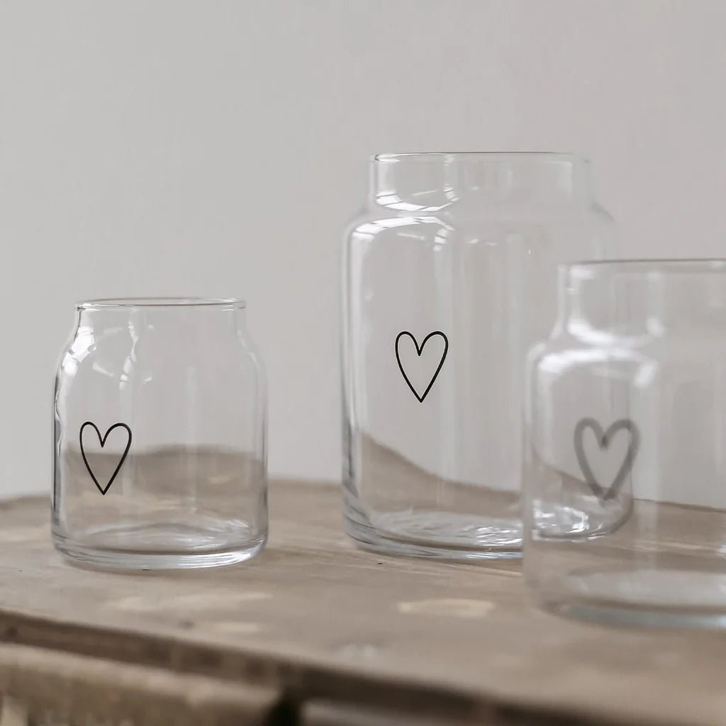 Vase aus Glas mittel Herz - kleinstadtleben concept store