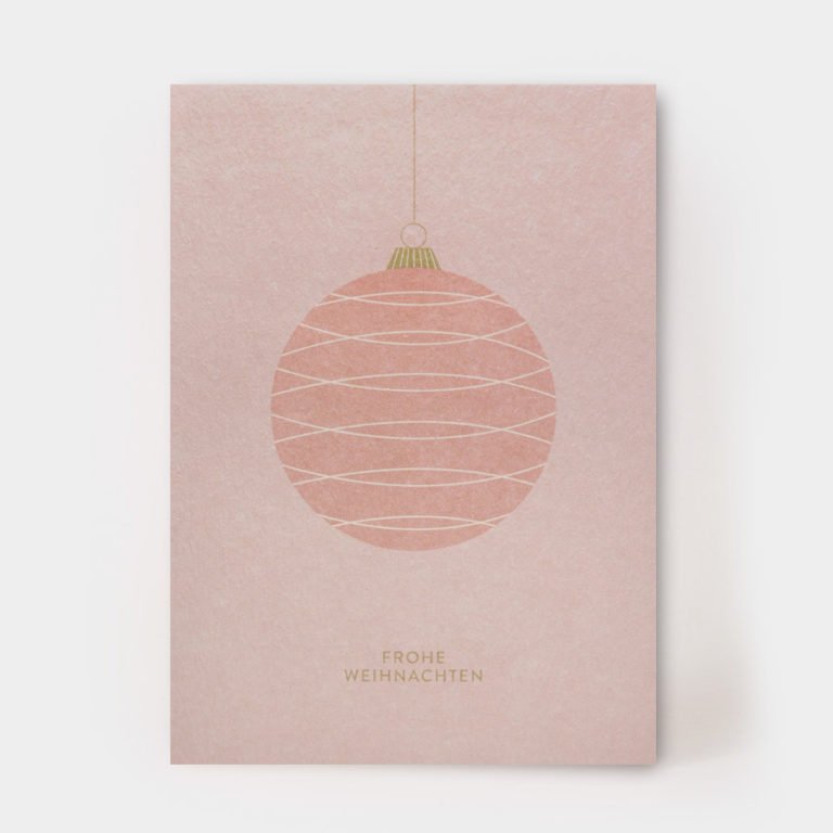 WEIHNACHTSKUGEL ROSE Postkarte - kleinstadtleben concept store