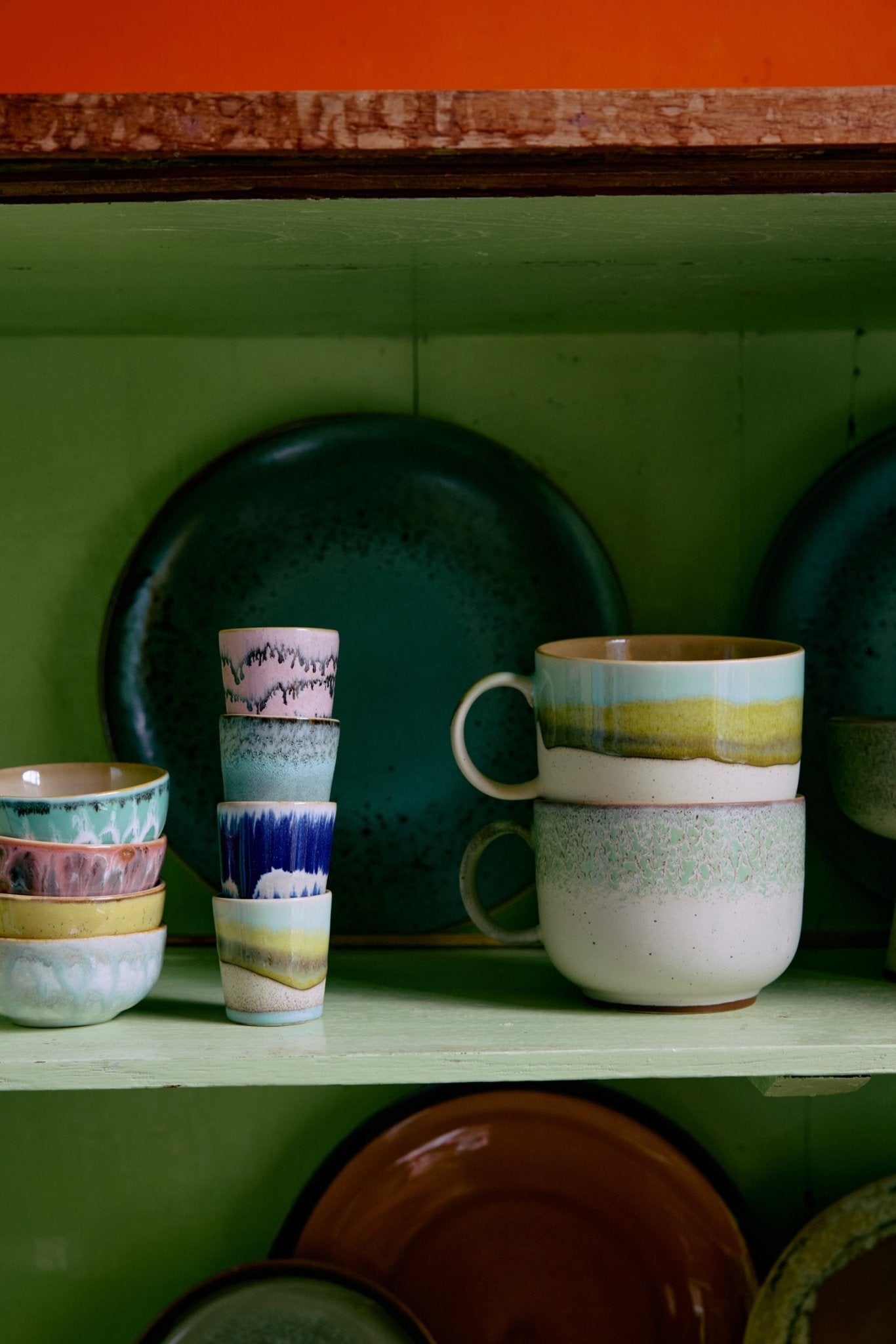 HKliving 70s Ceramics Tea Cup 'Glint' - Retro Keramiktasse 425ml - kleinstadtleben concept store