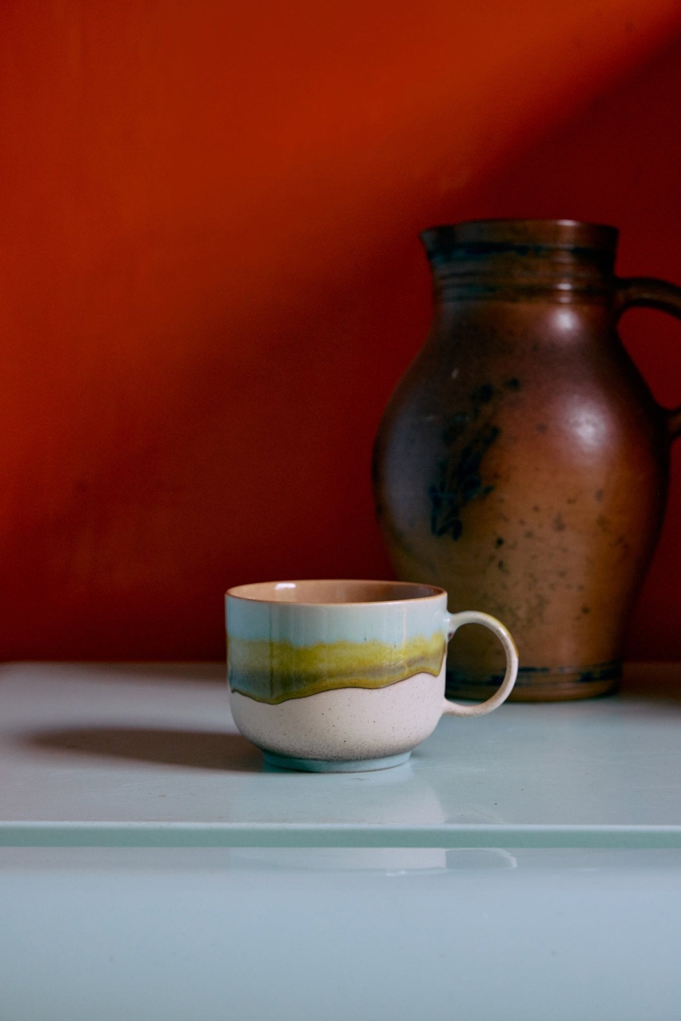 HKliving 70s Ceramics Tea Cup 'Glint' - Retro Keramiktasse 425ml - kleinstadtleben concept store