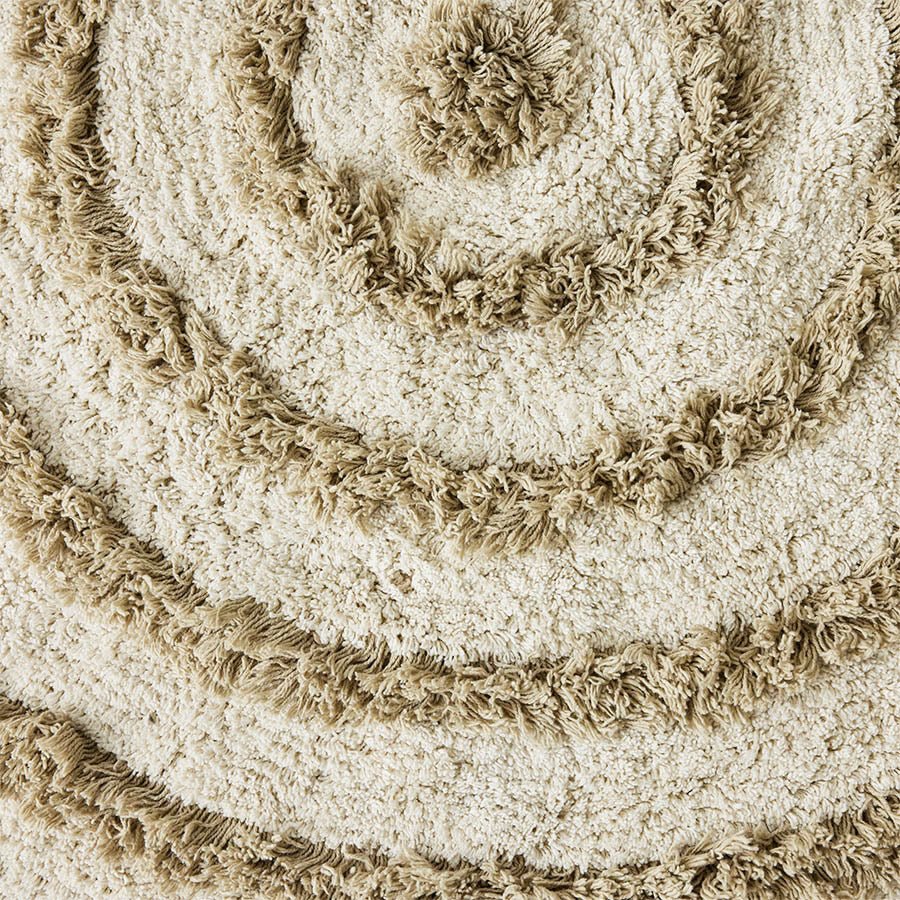 HKliving Runde Badematte "Cream" - 80x80 cm, 100% Baumwolle - kleinstadtleben concept store