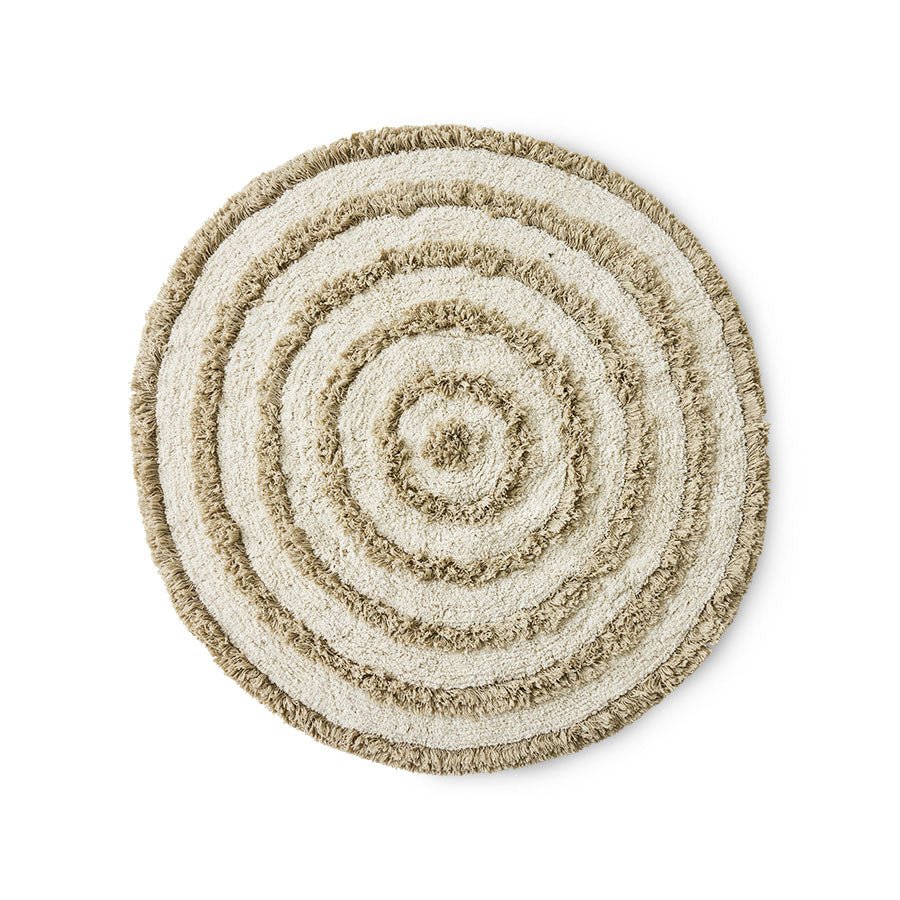 HKliving Runde Badematte "Cream" - 80x80 cm, 100% Baumwolle - kleinstadtleben concept store