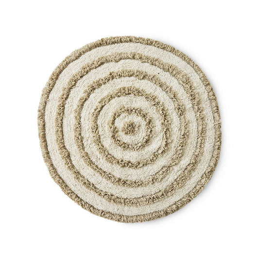 HKliving Runde Badematte "Cream" - 80x80 cm, 100% Baumwolle - kleinstadtleben concept store