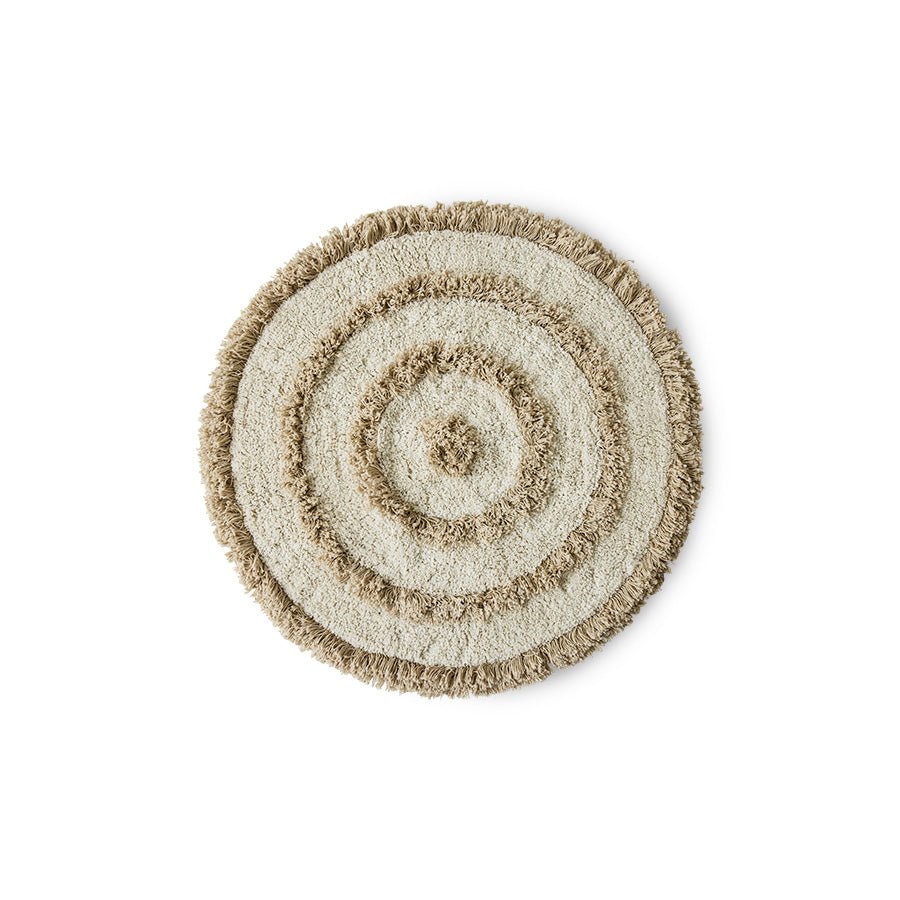 HKliving Runde Badematte "Cream" - 80x80 cm, 100% Baumwolle - kleinstadtleben concept store