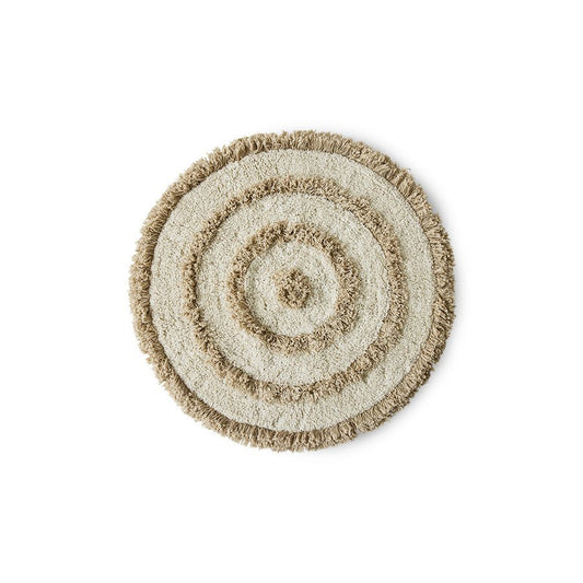 HKliving Runde Badematte "Cream" - 80x80 cm, 100% Baumwolle - kleinstadtleben concept store