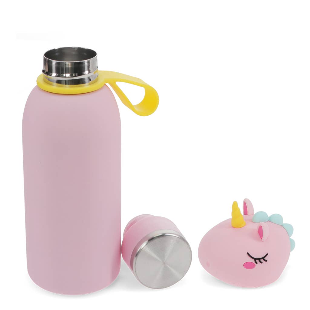 Kinder-Trinkflasche mit Einhorn-Kopf 350 ml – Rosa Design - kleinstadtleben concept store