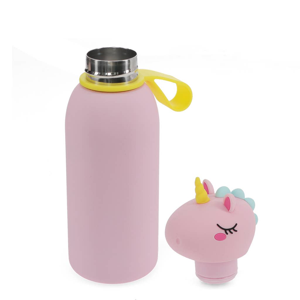 Kinder-Trinkflasche mit Einhorn-Kopf 350 ml – Rosa Design - kleinstadtleben concept store