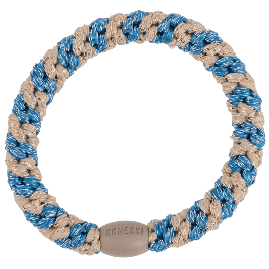 Kknekki | Bon Dep Haargummi - Blue Silver Glitter Stripe - kleinstadtleben concept store