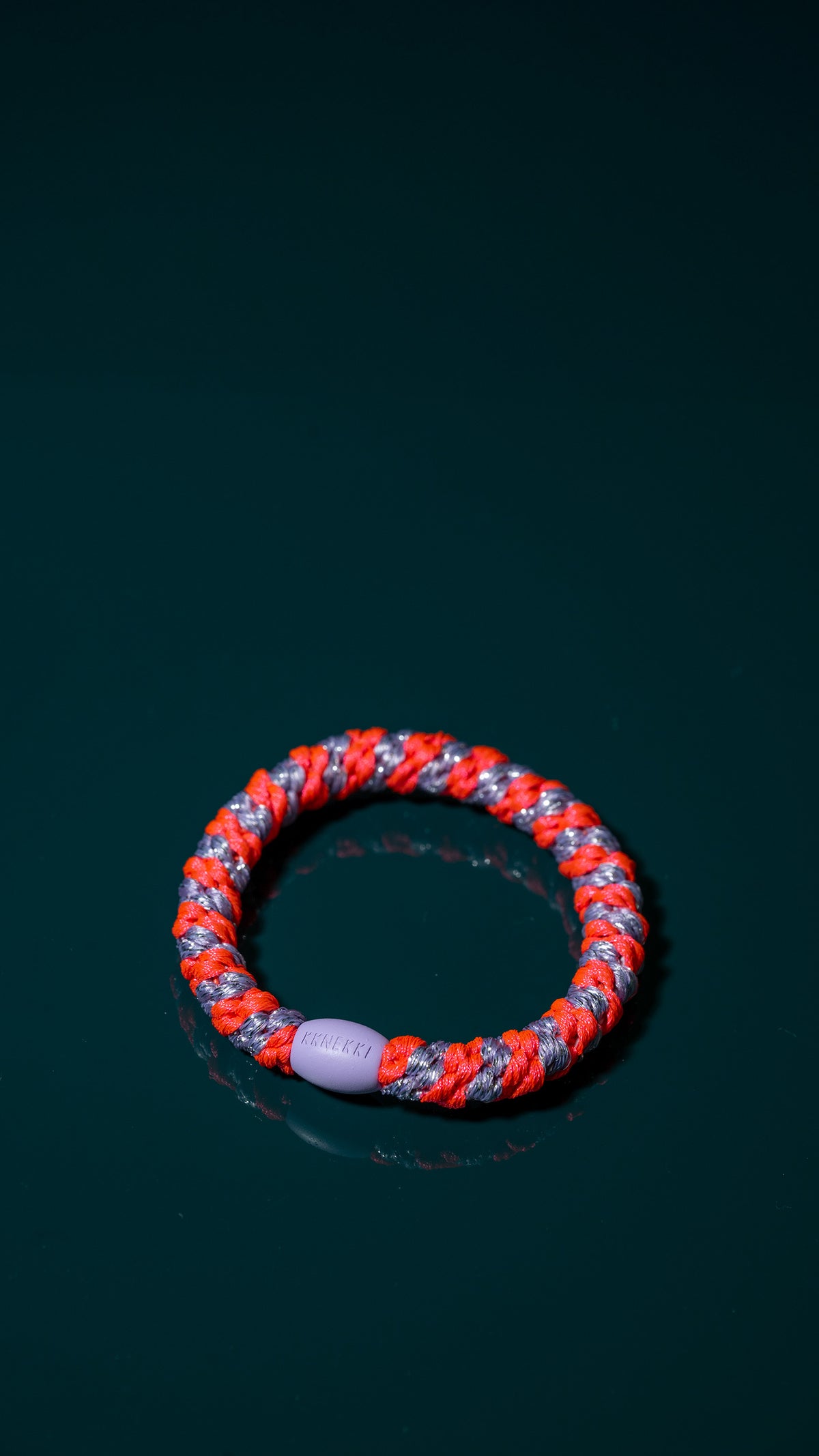 KKNEKKI Haargummi Stripe Lilac Neon Pink mit gestreiftem Design