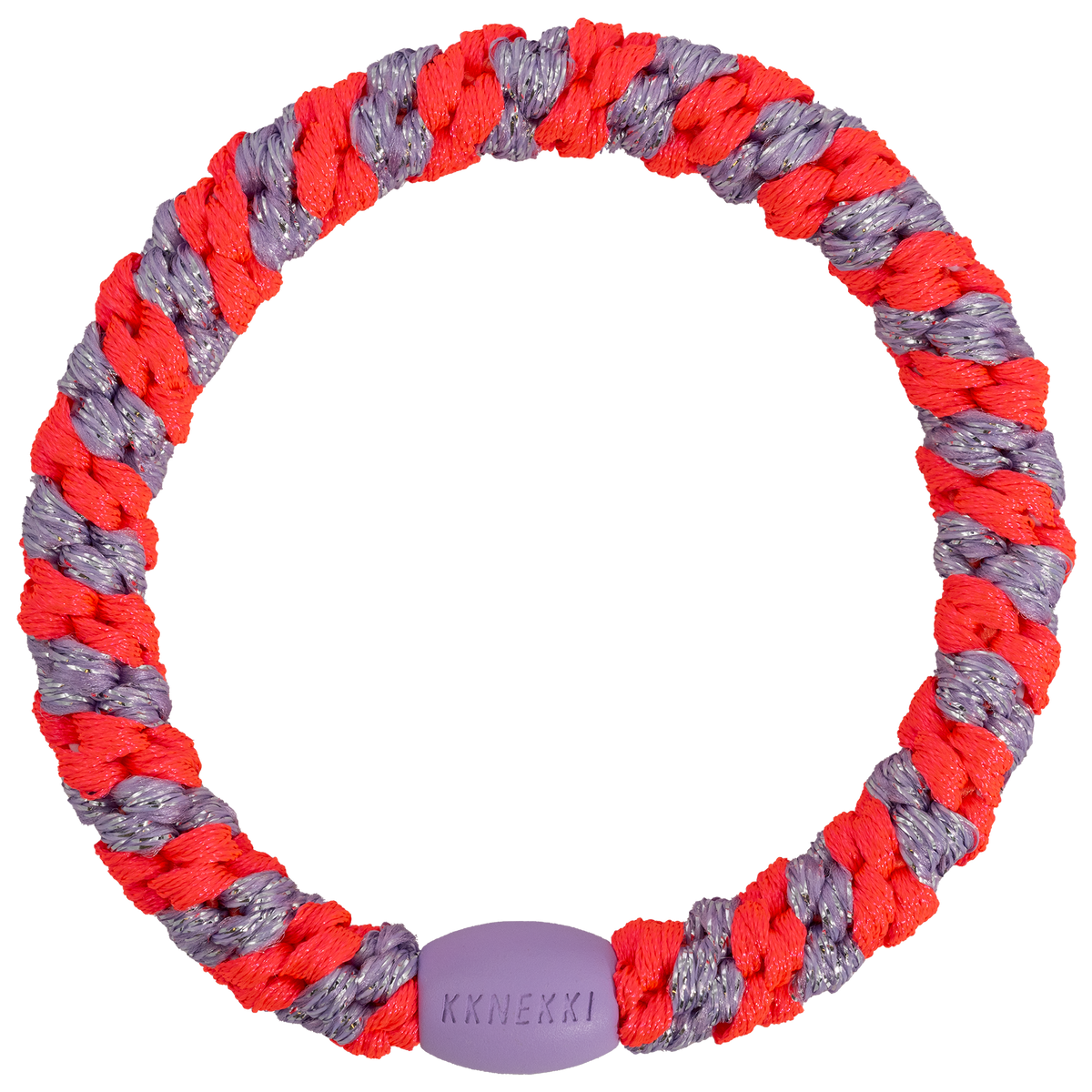KKNEKKI Haargummi Stripe Lilac Neon Pink
