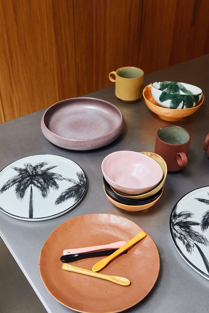 Bold & Basic HKliving Keramik Dessert Teller plams black - kleinstadtleben concept store