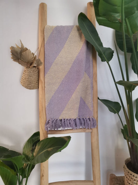 Decke violett-gelb Recycelte Baumwolle - kleinstadtleben concept store