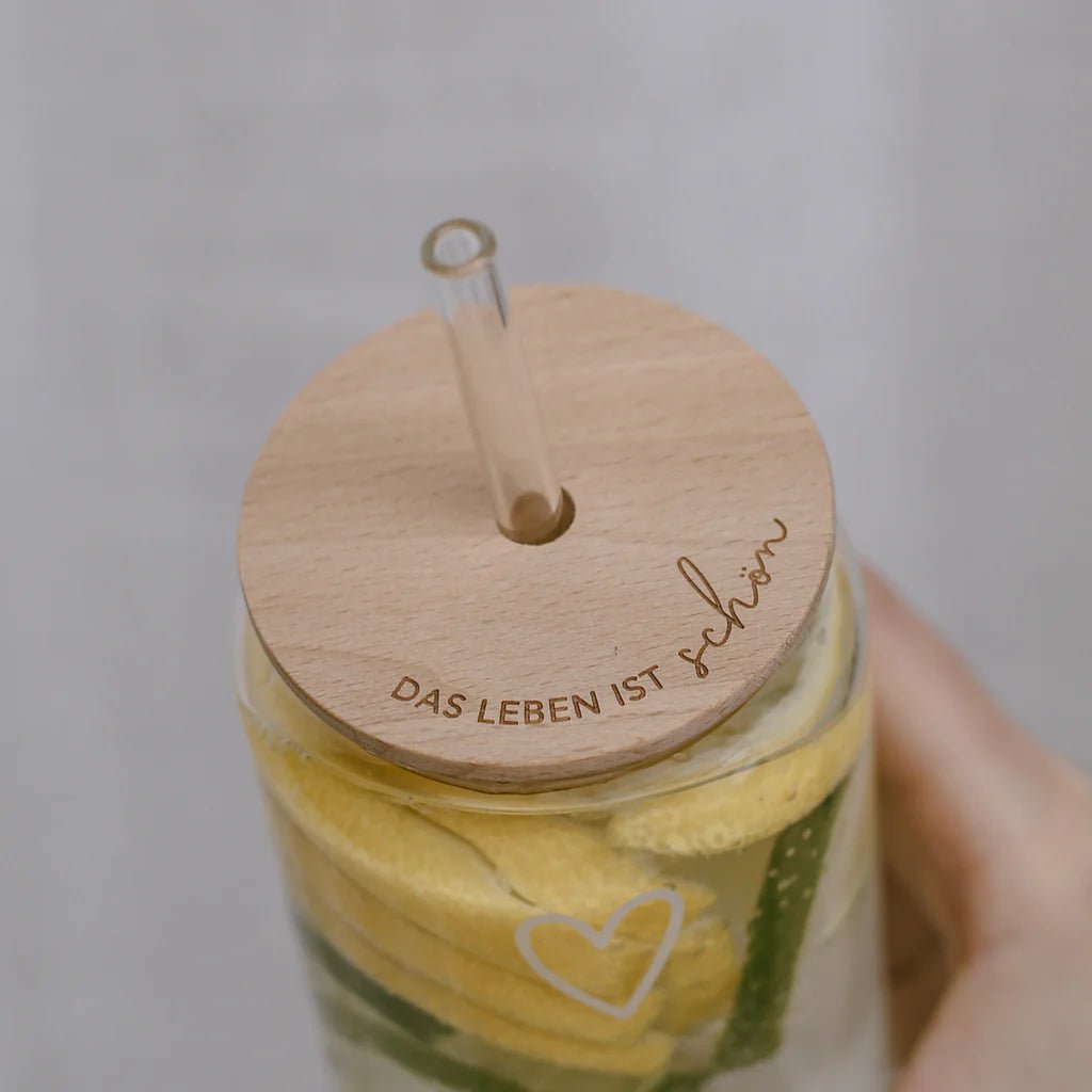 Deckel Trinkglas Das Leben ist schön – kleinstadtleben concept store