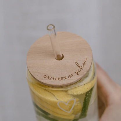 Deckel Trinkglas Das Leben ist schön – kleinstadtleben concept store