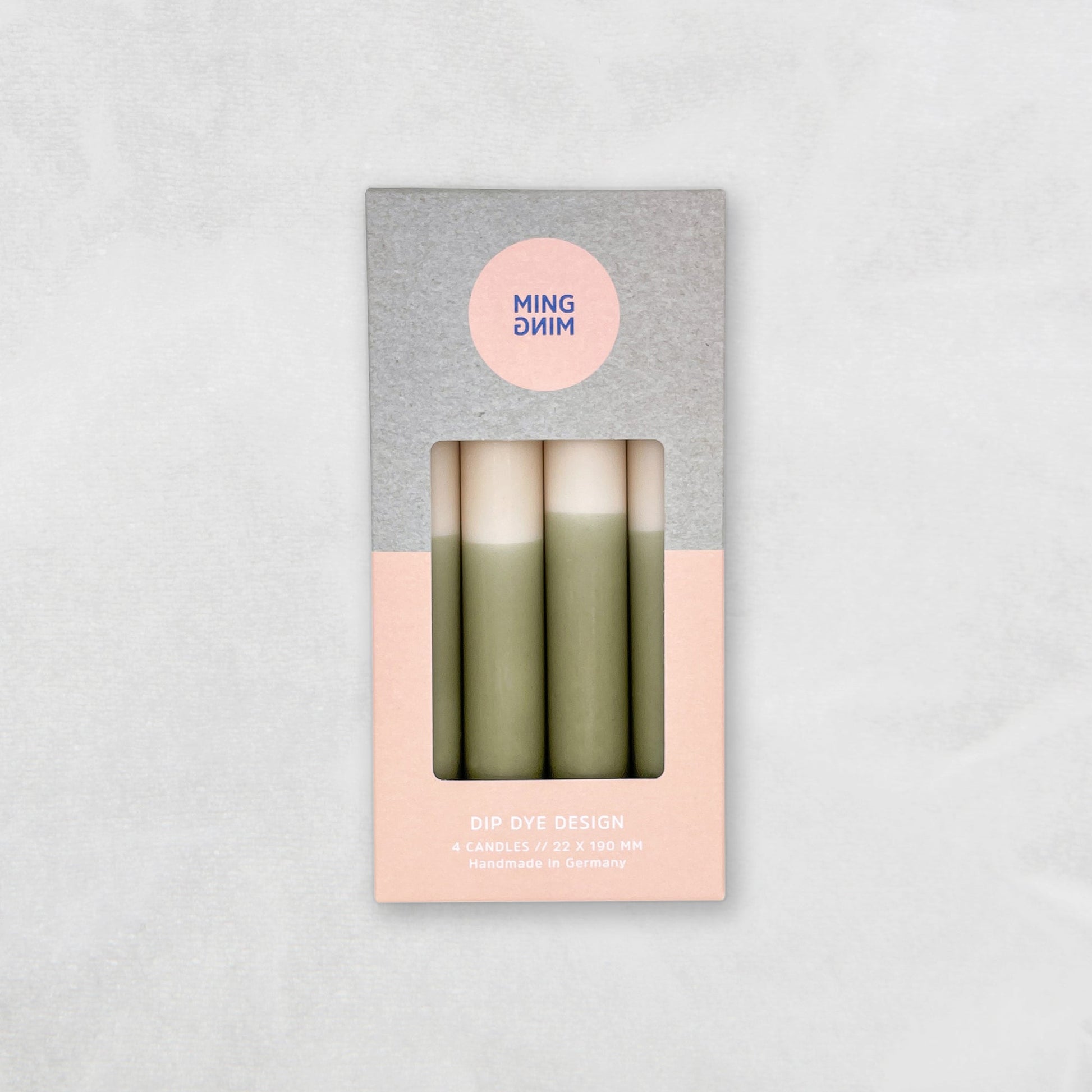 Dip Dye Kerze Taupe x Martini Olive 4er Set - kleinstadtleben concept store